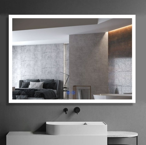 Whirlwell LED Bathroom Mirror, 48 x 36 in, Slim Lights, Touch Button, Dimmable, Anti-Fog, Vertical/Horizontal Mounted