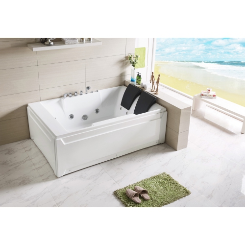 Whirlwell Corner, 72 x 48 po, baignoire Whirlpool avec drain gauche