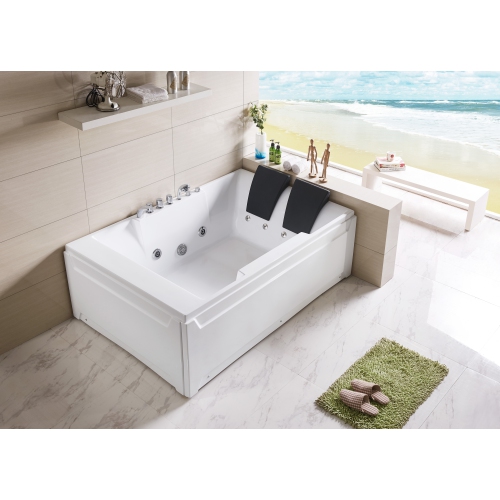 Whirlwell Corner, 72 x 48 po, baignoire Whirlpool avec drain gauche