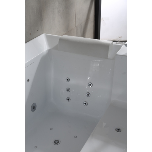 Whirlwell – Baignoire de massage combinée pour 2&nbsp;personnes HIGH-END, 71 x 53&nbsp;po, avec drain central, radiateur