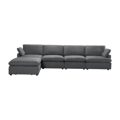 Urban Cali Long Beach Large Modular Sectional Sofa with Ottoman