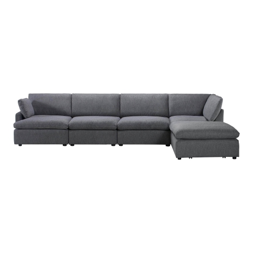 Urban Cali Long Beach Large Modular Sectional Sofa with Ottoman
