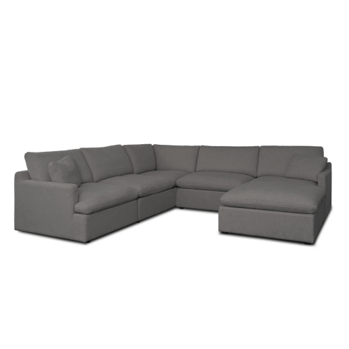 Urban Cali Long Beach Modular Corner Sectional Sofa with Ottoman
