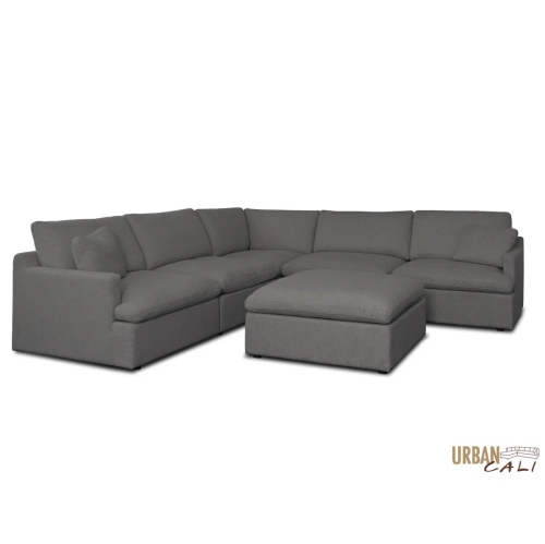 Urban Cali Long Beach Modular Corner Sectional Sofa with Ottoman