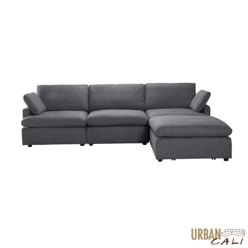 Urban Cali Long Beach Medium Modular Sectional Sofa with Ottoman