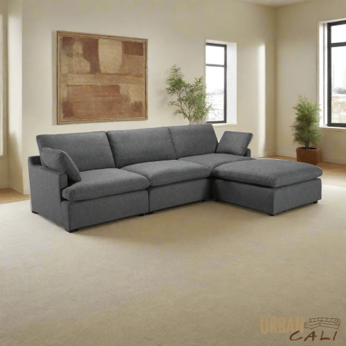 Urban Cali Long Beach Medium Modular Sectional Sofa with Ottoman
