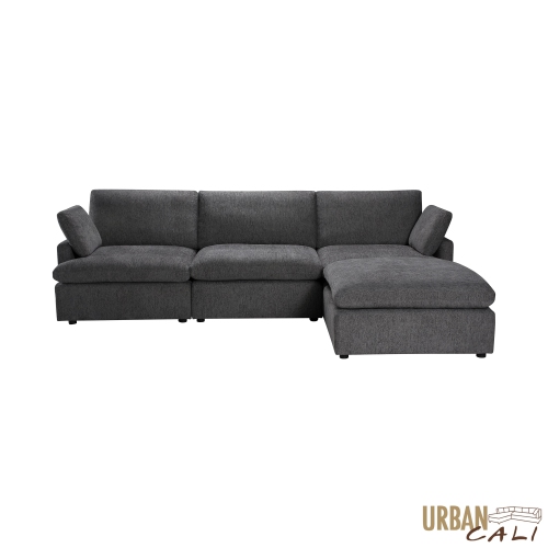 Urban Cali Long Beach Medium Modular Sectional Sofa with Ottoman