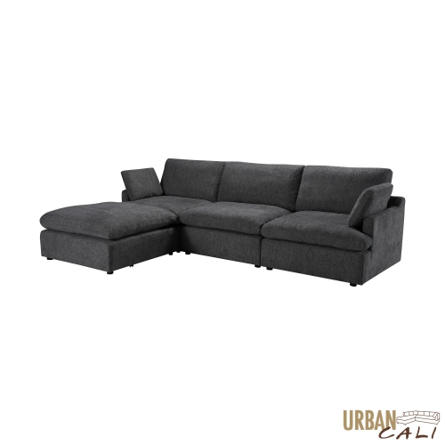 Urban Cali Long Beach Medium Modular Sectional Sofa with Ottoman