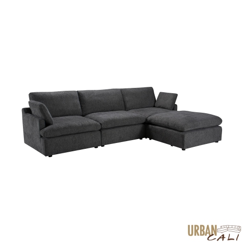 Urban Cali Long Beach Medium Modular Sectional Sofa with Ottoman