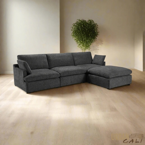 Urban Cali Long Beach Medium Modular Sectional Sofa with Ottoman