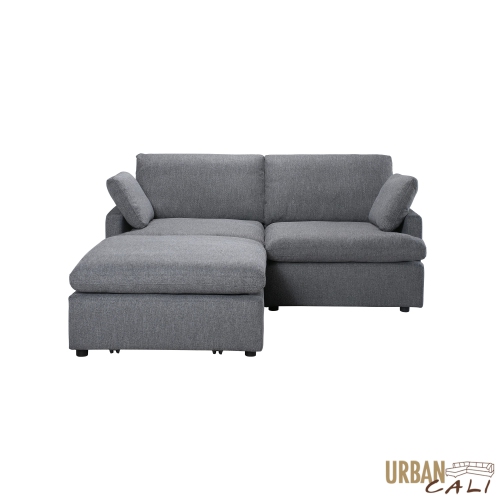 Urban Cali Long Beach Small Modular Sectional Sofa with Ottoman