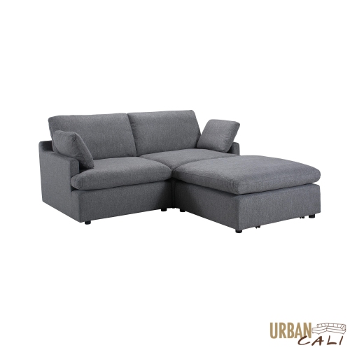 Urban Cali Long Beach Small Modular Sectional Sofa with Ottoman
