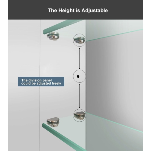 Whirlwell LED Smart Mirror Cabinet, 36 x 32 in, Touch Switch, Anti-Fog, Dimmable Tri-Color Lighting, USB port, Clock Display, and a Built-in Sensor