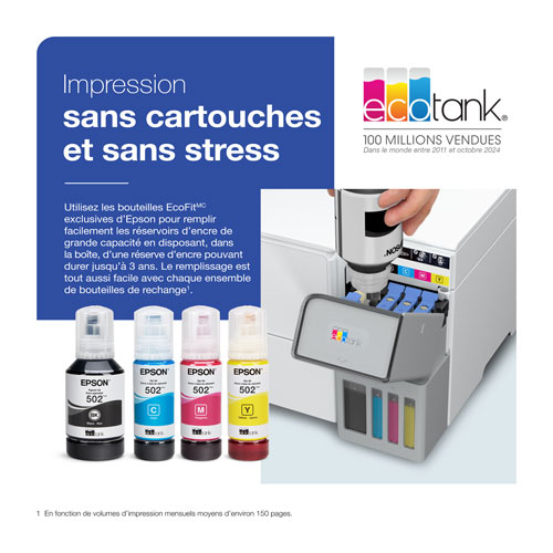 Imprimante à jet encre tout-en-un sans fil Supertank EcoTank ET-4950 d'Epson - Blanc