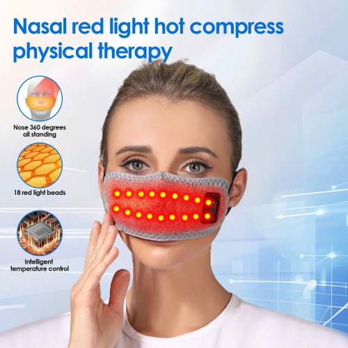 Red Light Therapy Hot Compress Nose Protector Anti-snoring Cold-Proof Constant Temperature Nasal Massage Nose Mask Electric Heating Moxibustion Nose