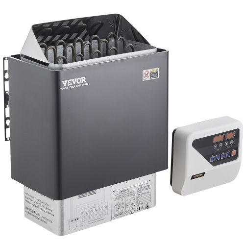 VEVOR 9KW 220V Electric Sauna Stove, Steam Bath Sauna Heater with External Digital Controller, 3h Timer and Adjustable Temp for Max. 317-459 Cubic