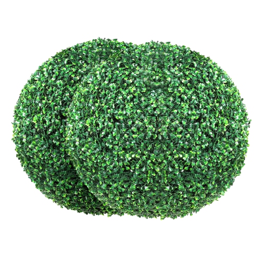 VEVOR  20” Tall Artificial Topiaries Boxwood Trees, 2 Pieces, Ball-Shape Faux Topiaries Plant, All-Year Feaux Plant for Backyard, Balcony, Garden