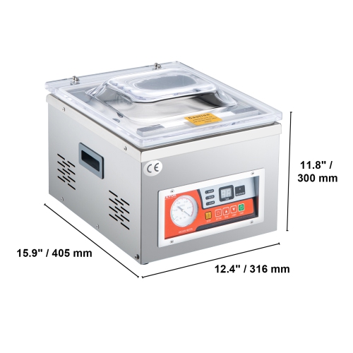 VEVOR 260W Chamber Vacuum Sealer,Vacuum Packing Machine for Wet Foods, Meats,Marinades and More, Compact Size with 10.2" Sealing Length, Applied in