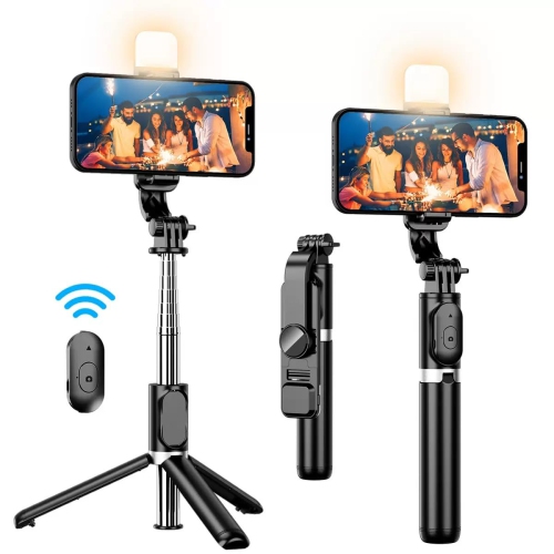 40 Inch Selfie Stick Phone Tripod with Wireless Remote Extendable Tripod Stand 360 Rotation Compatible with iPhone, Android Samsung Smartphone