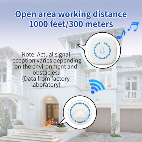 Dog Door Bell for Potty Training, Smart Wireless Doggie Doorbell to Go Outside, 1000 Feet Long Range with Waterproof Super-Light Touch Button