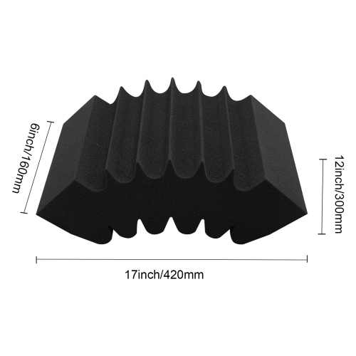 Paquet de 4 panneaux en mousse acoustique VEVOR, 16,5 x 6,3 12 pouces, adhésif haute densité, panneau acoustique ignifuge, panneau amortisseur