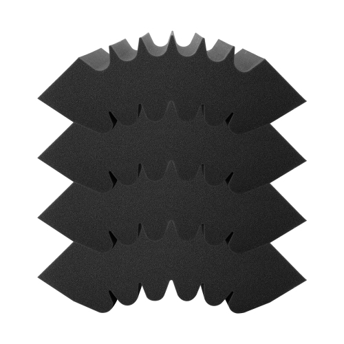 Paquet de 4 panneaux en mousse acoustique VEVOR, 16,5 x 6,3 12 pouces, adhésif haute densité, panneau acoustique ignifuge, panneau amortisseur