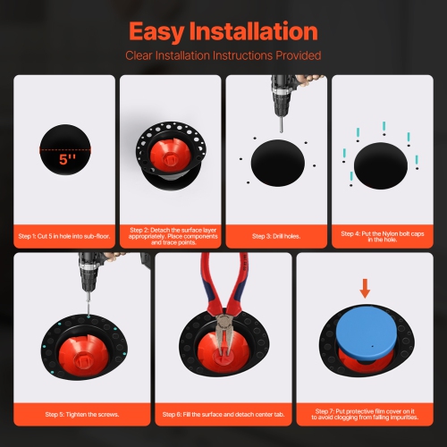 VEVOR 2 Tail Pipes PVC Freestanding Tub Drain Kit, Bathtub Drain Rough-in Kit, with PVC Adapter of Tailpiece, Compatible with Bathtubs, Floor Mounted