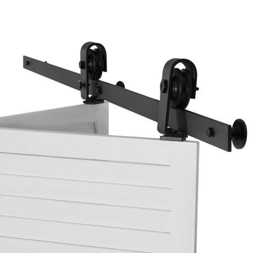 VEVOR 52" Bi-Folding Sliding Barn Door Hardware Track Kit, Top Mount Track Kit, Slide Smoothly, Easy to Install, Suitable for Two 24" Closet Pantry