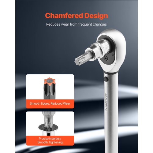 VEVOR 107-Piece SAE Bit Socket Set, Metric, Hex/Torx/External Torx/Tamper-Proof/Extra Long, S2 Alloy Steel and Cr-V Steel, 1/4 in, 3/8 in, and 1/2 in
