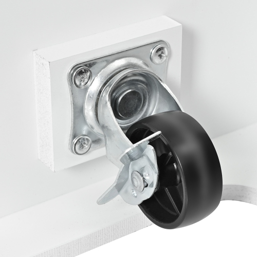 Kepooman 55.7'' Kitchen Island with 2 Drop Leaf for 4-6 Seating, Rolling Kitchen Cart on 5 Wheels with Power Outlet - White