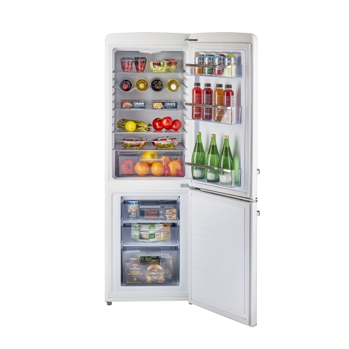 Grattez et bosselé – Électroménagers rétro uniques 22&nbsp;po 7 pi3 avec Réfrigérateur à congélateur inférieur (UGP-215L W AC) – Blanc guimauve,