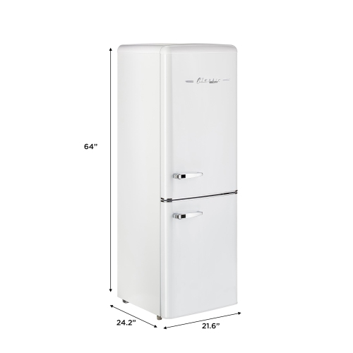 Grattez et bosselé – Électroménagers rétro uniques 22&nbsp;po 7 pi3 avec Réfrigérateur à congélateur inférieur (UGP-215L W AC) – Blanc guimauve,