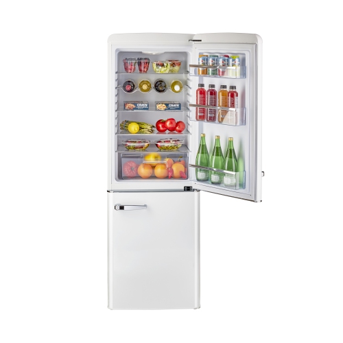 Grattez et bosselé – Électroménagers rétro uniques 22&nbsp;po 7 pi3 avec Réfrigérateur à congélateur inférieur (UGP-215L W AC) – Blanc guimauve,