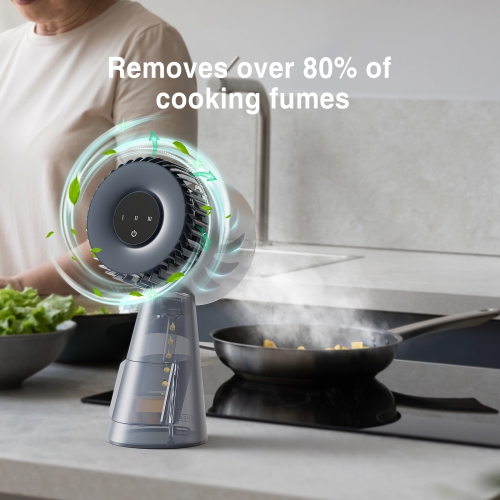 Hotte de cuisine portative sans conduit de comptoir de 6,65 po – Cuisinière de cuisine avec ventilateur à 3 vitesses – Purificateur d'air