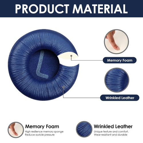 Earpads Replacement Ear Cushions Pad Covers Top Headband For JBL Tune600BTNC T660NC T510BT T500BT T450BT Headphone Headset 70mm（Blue)