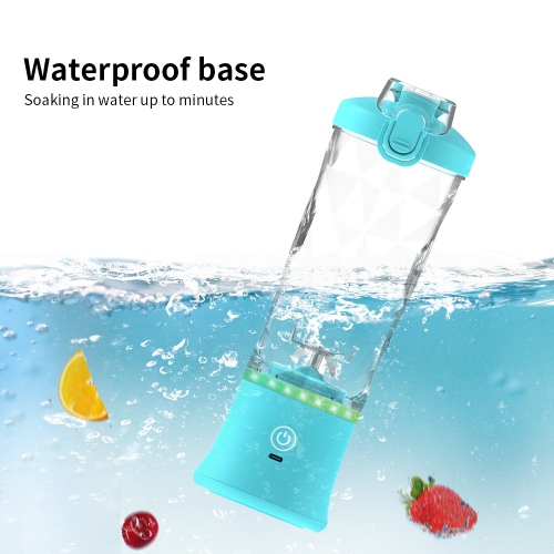 New juicer, 600ml large capacity juicer, rechargeable multi-function ice fruit processor, mini blender - Fluorescent Yellow