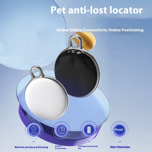 Smart GPS pet locator, waterproof valuables location tracker, key wallet anti-lost device, ball positioning system pet tracker - white