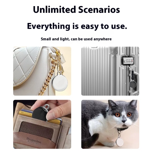 Smart GPS pet locator, waterproof valuables location tracker, key wallet anti-lost device, ball positioning system pet tracker - white