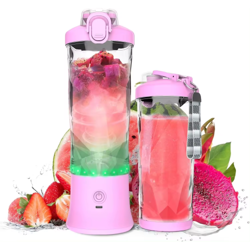 New juicer, 600ml large capacity juicer, rechargeable multi-function ice fruit processor, mini blender - sky blue