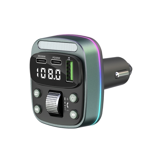 Car MP3 Bluetooth, one-touch dial button, heavy bass sound effect, colorful running horse atmosphere light, dual PD 35W fast charging, lossless music