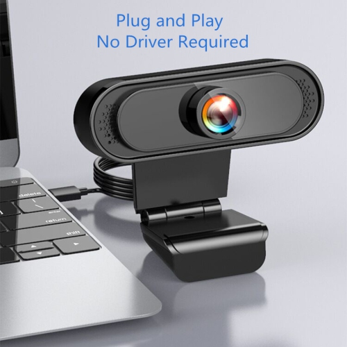 Webcam, 1080P HD camera, USB computer camera, built-in HD microphone, for live video call conference work