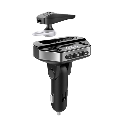 Oreillette Bluetooth lecteur mp3, chargeur USB pour l'auto Émetteur audio FM intelligent à recharge rapide, recharge rapide, avec commande de