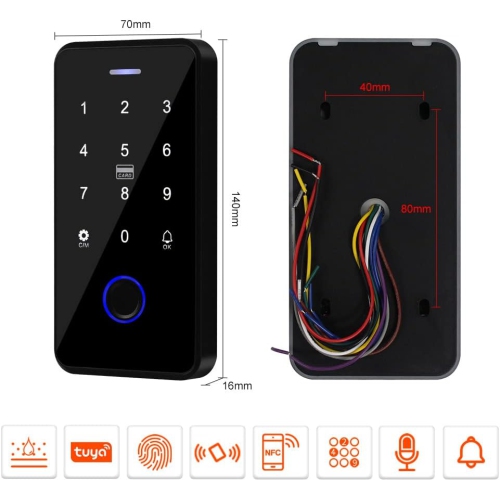 Waterproof fingerprint door, integrated lock system, outdoor card swipe magnetic lock electromagnetic lock, smart password lock system - password +
