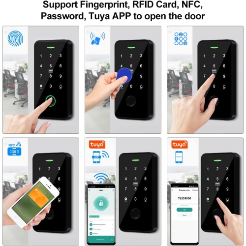Waterproof fingerprint door, integrated lock system, outdoor card swipe magnetic lock electromagnetic lock, smart password lock system - password +
