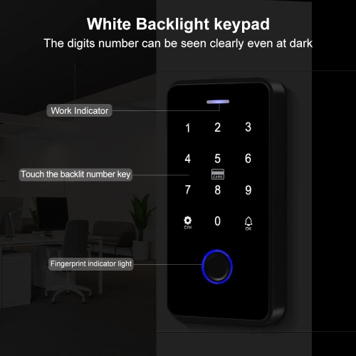 Waterproof fingerprint door, integrated lock system, outdoor card swipe magnetic lock electromagnetic lock, smart password lock system - password +