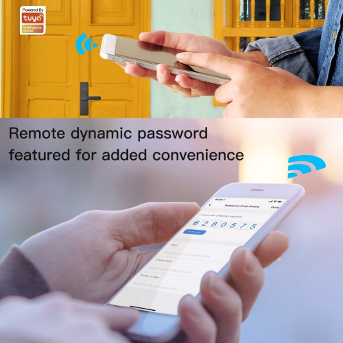 WiFi Tuya smart home fingerprint door lock, app remote control timed unlocking remote anti-theft smart door lock-WiFi double tongue version