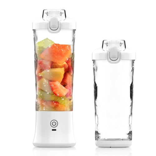 New juicer, 600ml large capacity juicer, rechargeable multi-function ice fruit processor, mini blender - white