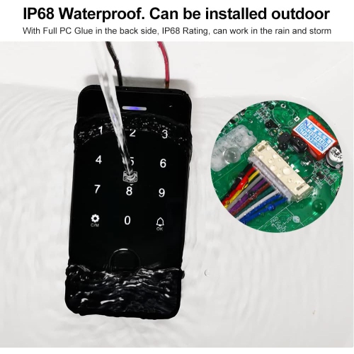 Waterproof fingerprint door, integrated lock system, outdoor card swipe double door magnetic lock electromagnetic lock, smart password lock system -