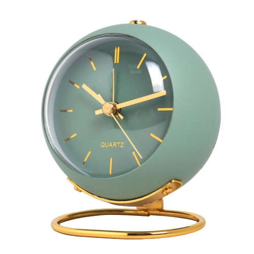 Nordic creative electronic table clock, simple children's alarm clock, new desktop bedside student silent luminous pointer clock - frosted green -