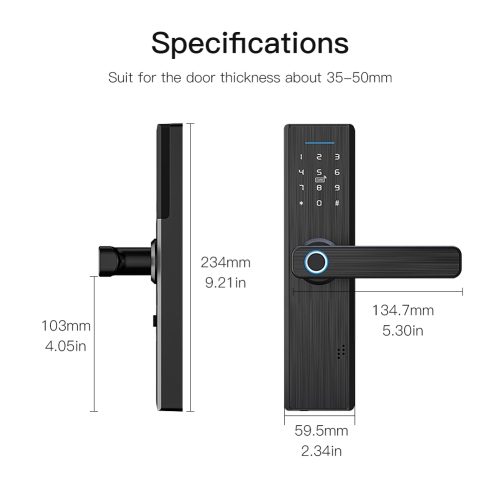Tuya smart home fingerprint door lock wifi app remote control timed unlocking remote anti-theft smart door lock-zigbee double tongue version + zigbee